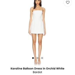 Karoline Balloon Dress in Orchid White- Bardot Bridal Dress- Revolve White Dress